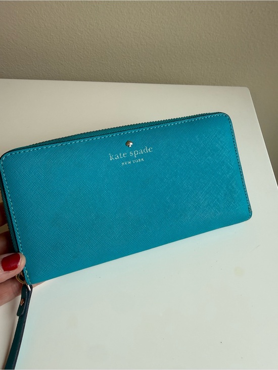 kate spade Handbags - kate spade Teal Zip-Around Wallet with Wristlet